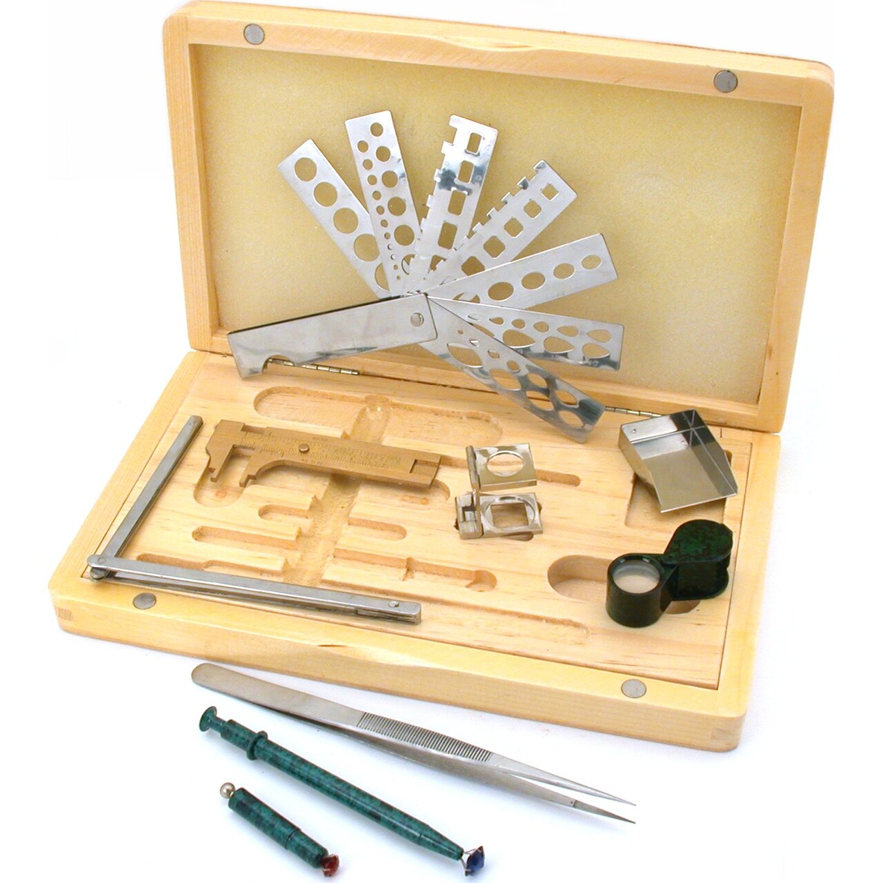 Gemstone Tweezers 10X Loupe Gauge Diamond Grading Tool